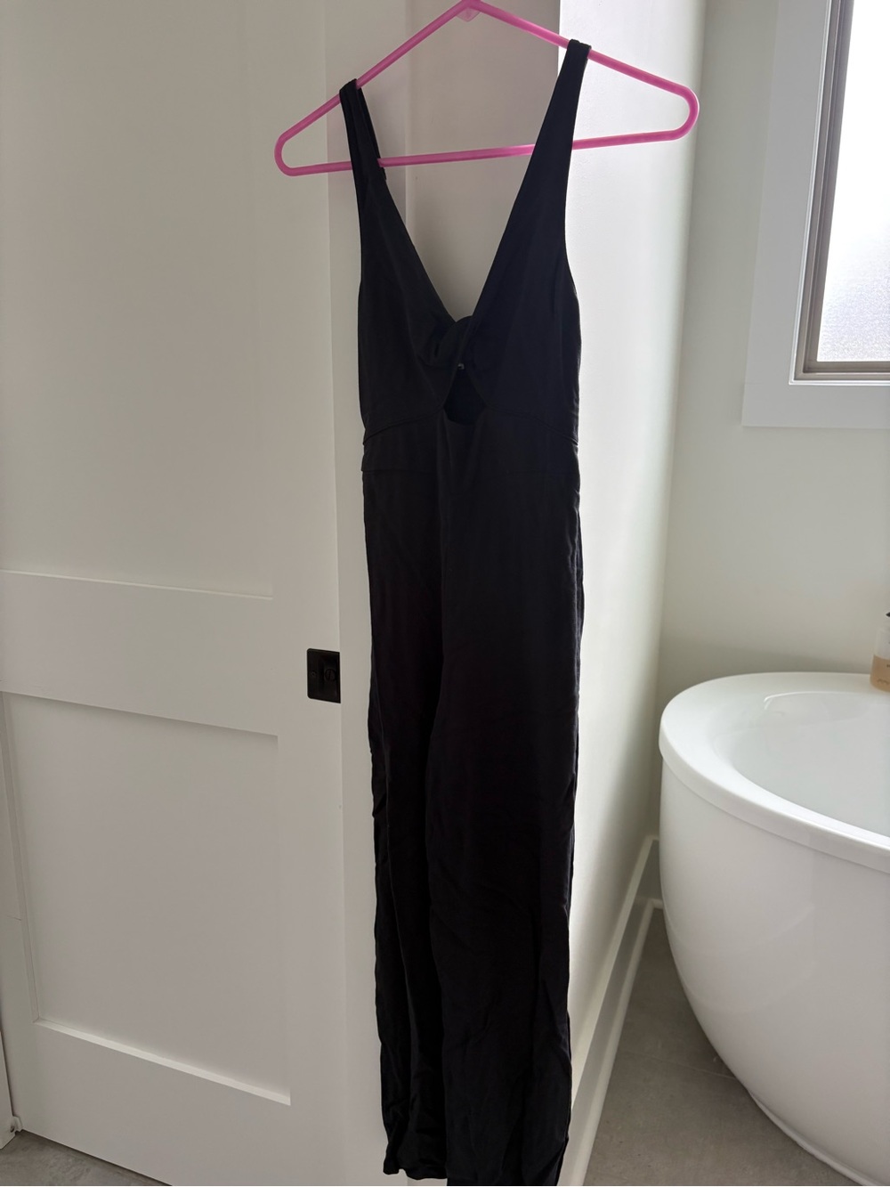 Abercrombie & Fitch Black Sleeveless Jumpsuit with Twist Front